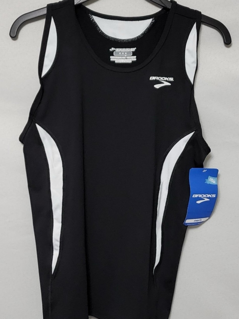 Brooks Black and White Men's Performance Running Singlet